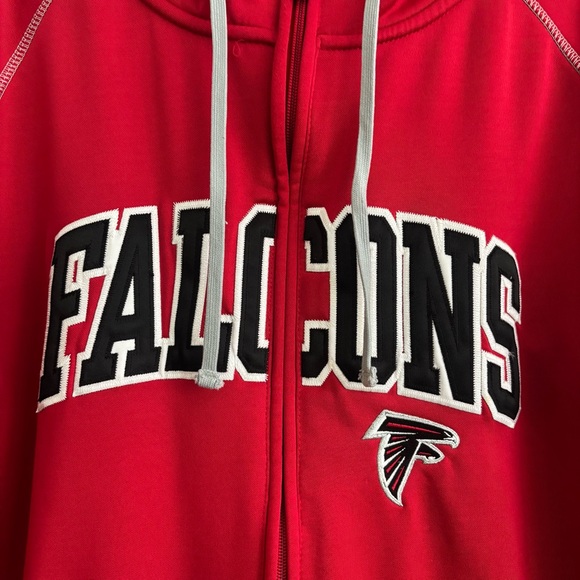 Antigua Atlanta Falcons Red Nylon/Fleece Lined Hooded Zip-Up, Size XL - Picture 3 of 10